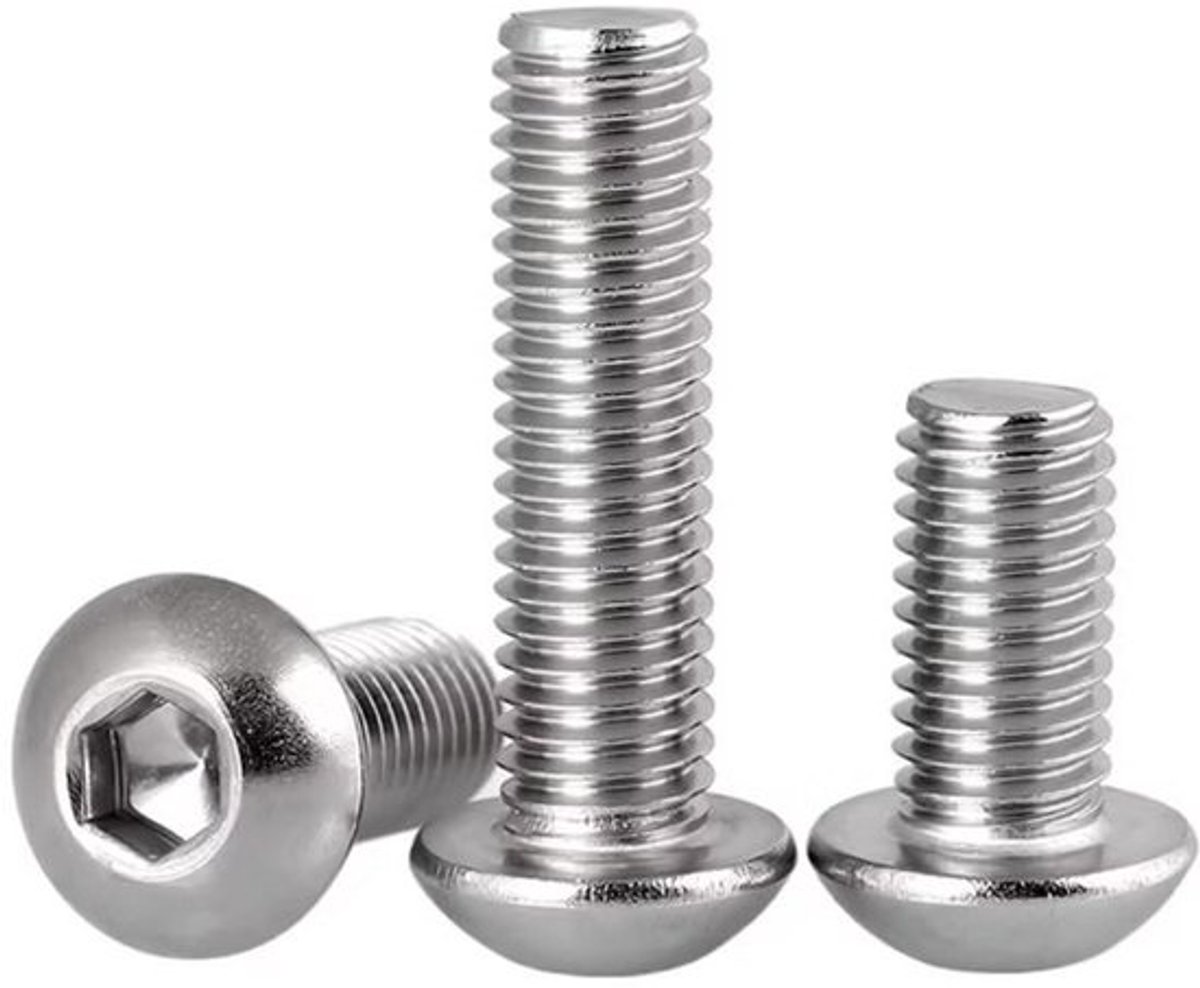 Ronde Kop Schroeven Roestvrij Staal met Binnenzeskant Aandrijving M2,5 x 11 mm (100 Stuks)