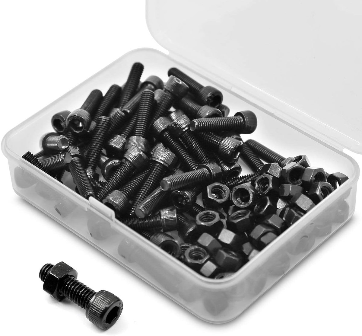 * 10mm 80 Stuks Inbusbout en Moer Combinatie Doos Inbusbouten 12,9 Koolstofstaal