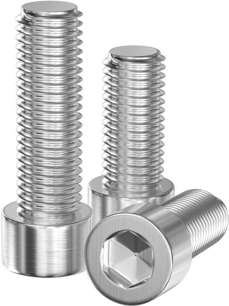 30 stuks M5 x 10 mm cilinderschroeven, 304 roestvrij staal, DIN 912, A2 V2A, binnenzeskant schroeven, kan buiten worden gebruikt