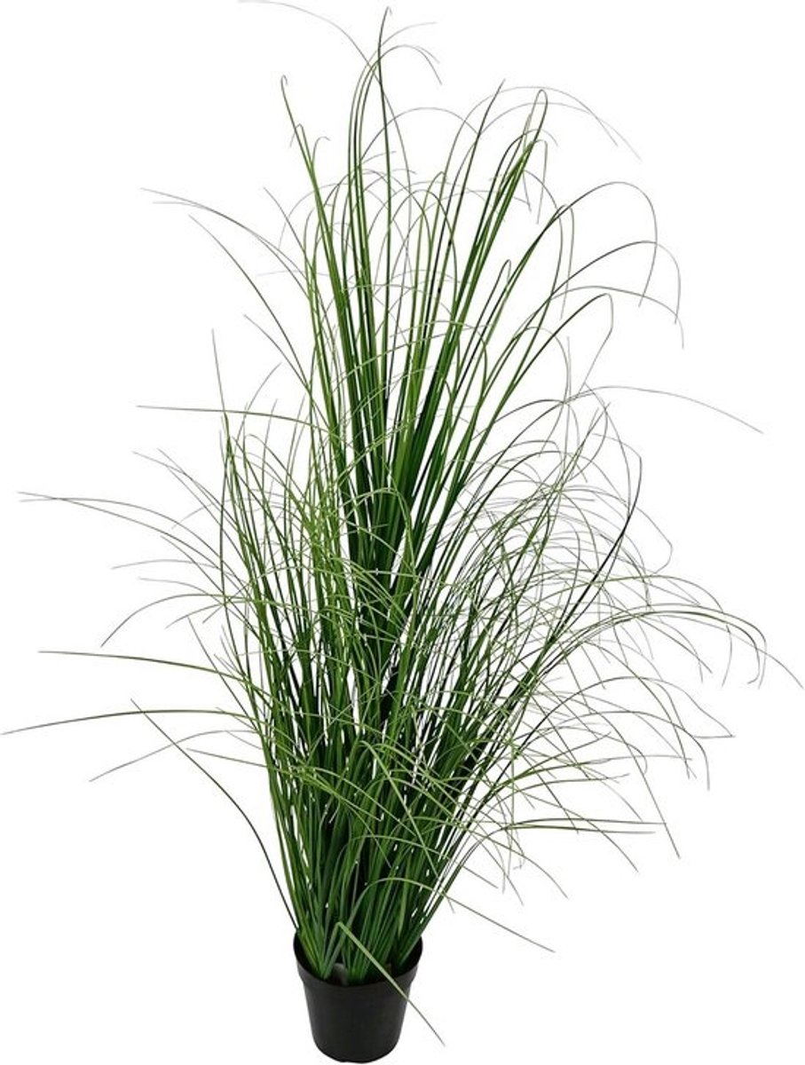 Decoratief gras in pot - Kunstplant gras Grasbos - Woonkamer decoreren - Natuurgetrouw en onderhoudsvrij - 122 cm hoog - Groen