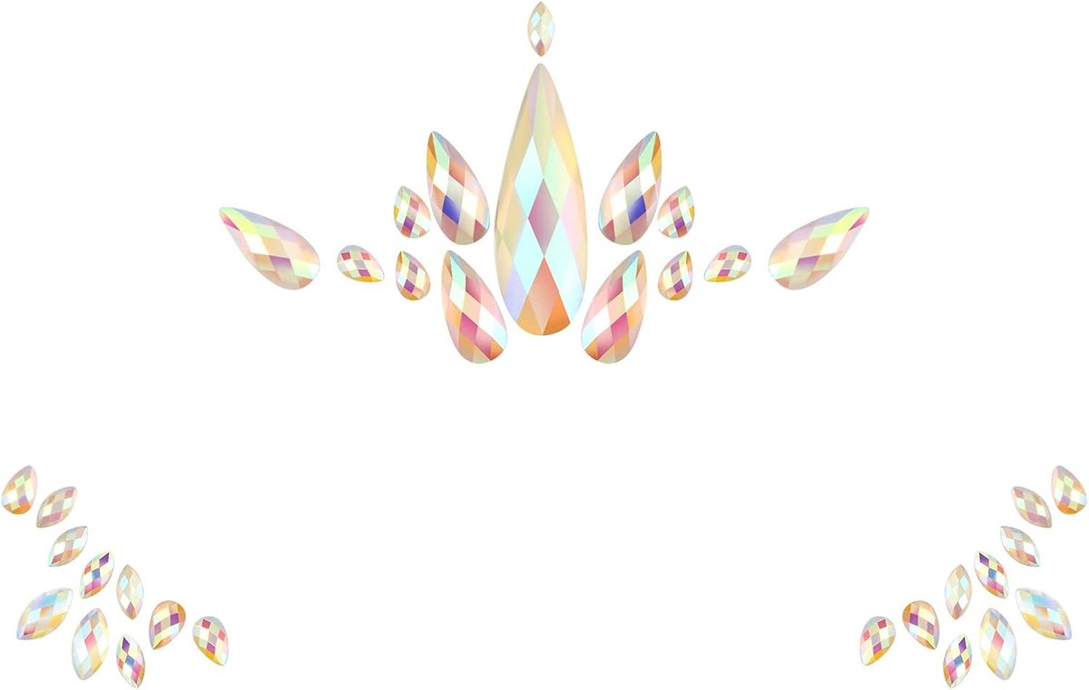 Tijdelijke strass sticker acryl kristal gezicht lichaam juwelen lichten op in het donker waterdicht zeemeermin gezicht glitter (schattige stijl)