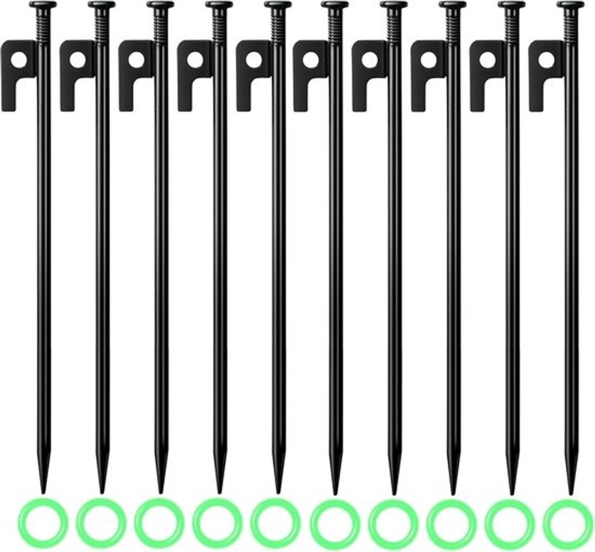 10 Stuks Stevige Grondankers 35 cm voor Tenten en Outdoorsport