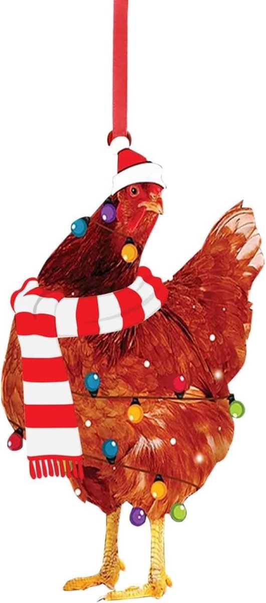 Kerst Sjaal Kip Ornament Kerstboom Decoratie Creatieve DIY Hanger Deur en Venster Ornament (4)