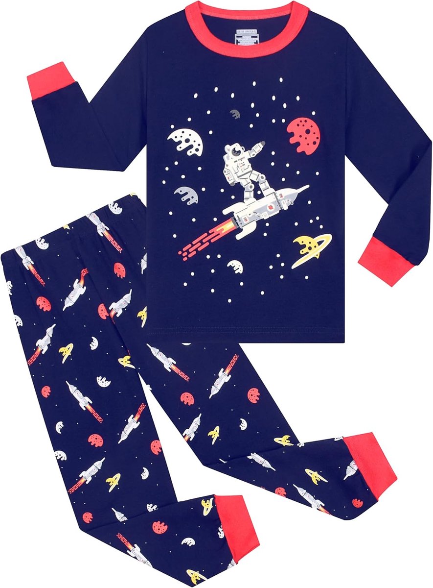 pyjama Kinder pyjama Jongen Lange mouw Katoen Winter Kerst Nachtkleding 3-9 jaar