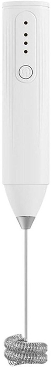 Oplaadbare Melkopschuimer - Handdrankmixer Garde - Koffie Drankjes Maken - Drie Snelheden Instelbaar - 1200 Mah Batterij - Wit