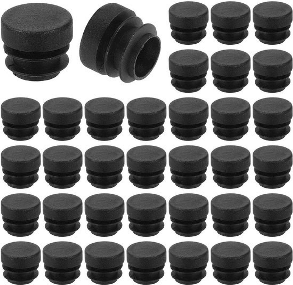 Ronde Eindkappen - Plastic Pluggen - Meubels Beschermen - Veilige Pasvorm - 18 mm - Zwart