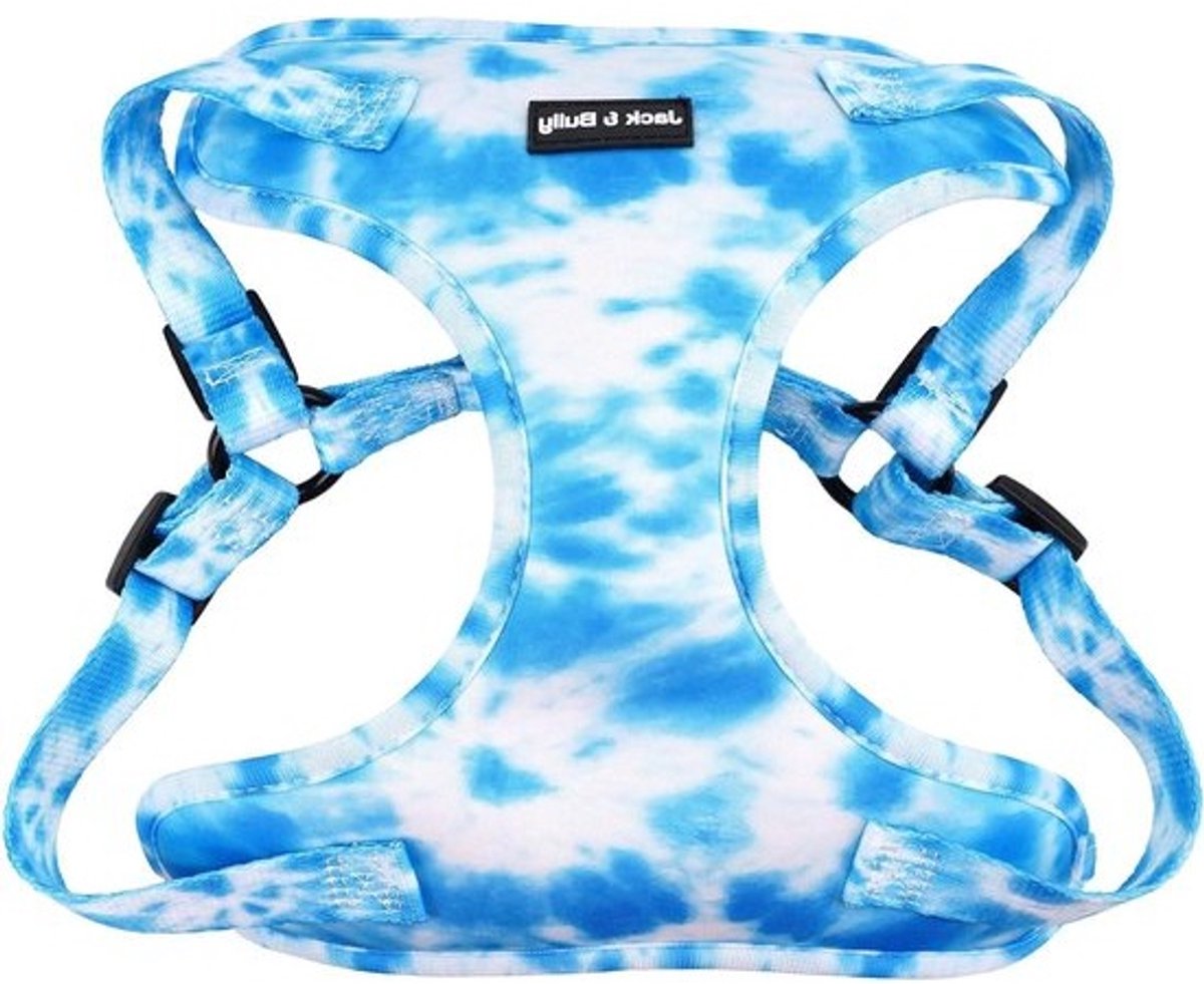Honden Tuigje - Harnas Hond - Comfortabel Wandelen - Niet-Aantrekkend Ontwerp - Maat M - Blauw Tie-Dye