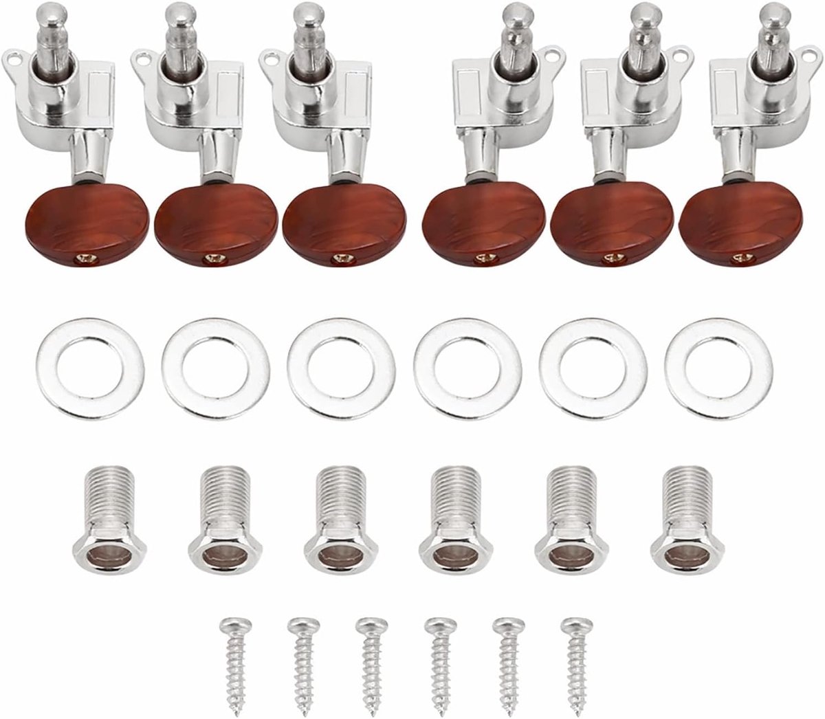 String Tuning Pegs 3L3R Chrome Tuners Gitaar Machine Heads voor Folk Akoestische Elektrische Gitaar Tuner Gitaar Onderdelen Fender Vervanging