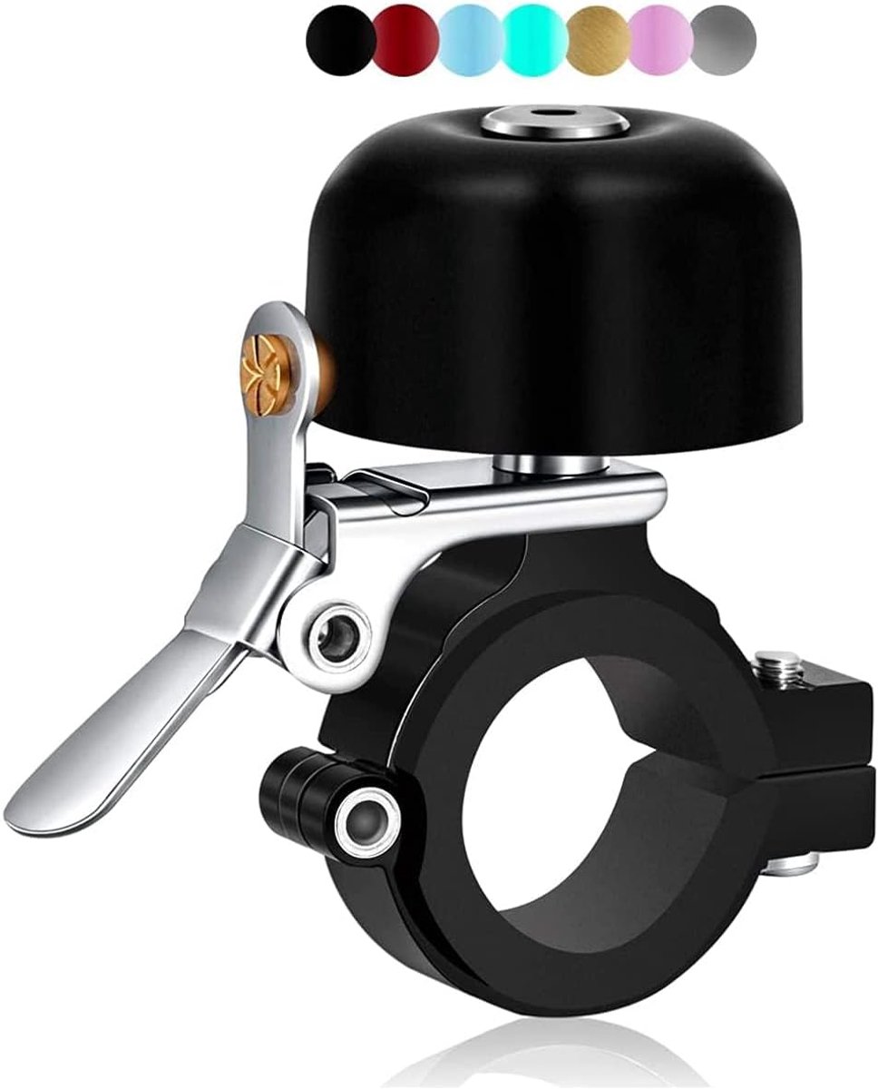 Fietsbel, 90 dB, klassieke fietsbel van messing, voor stuur van 22,2 tot 31,8 mm, bel voor racefiets en mountainbike, accessoires voor kinderen en volwassenen
