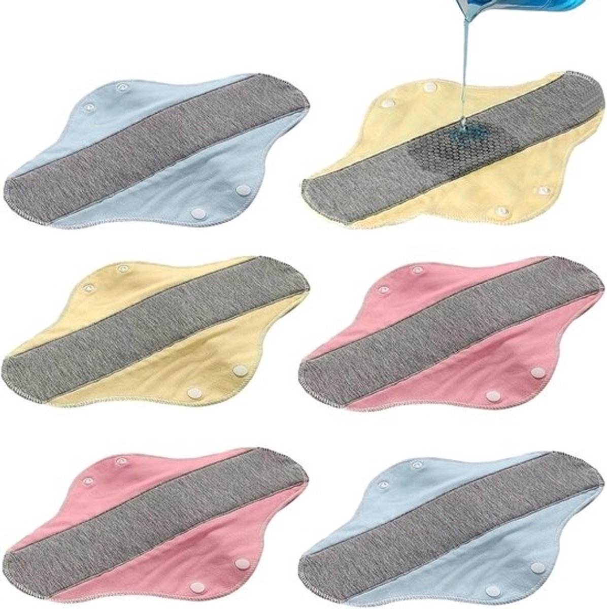 Herbruikbare maandverband - Wasbaar ondergoed - Intieme hygiëne - Ademende stof - 6 stuks - Mix kleuren