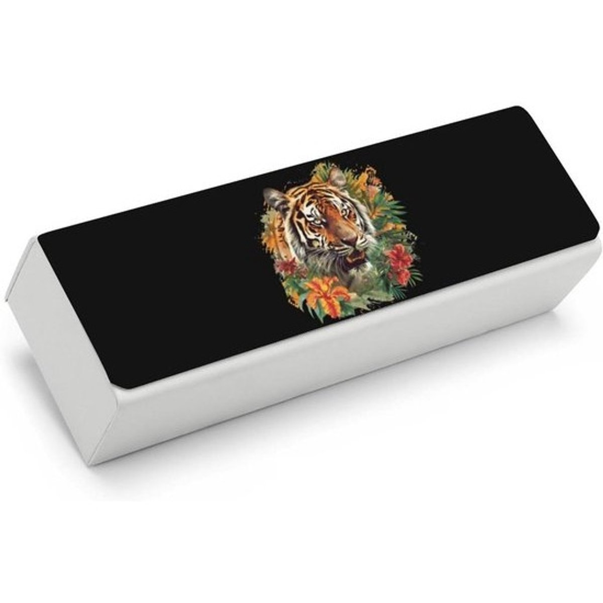 Brillenetui - Harde zonnebrilhouder - Veilige opslag - Met reinigingsdoekje - 18 x 7 x 5 cm - Tropische tijger