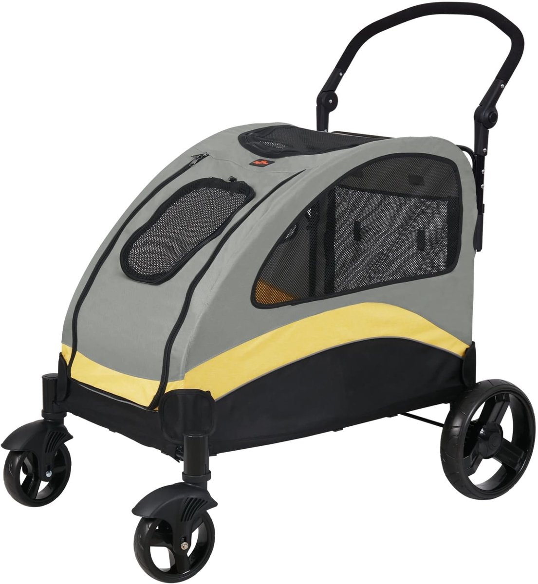 Klarven® Hondenbuggy - Hondenbuggy Inklapbare - Hondenbuggy Kleine Hond - Hondenbuggy 2 Honden - Hondenbuggy 3 in 1 - Inklapbaar, Draagvermogen tot 55 kg - Geschikt Voor 2 Honden - 4 Wielen