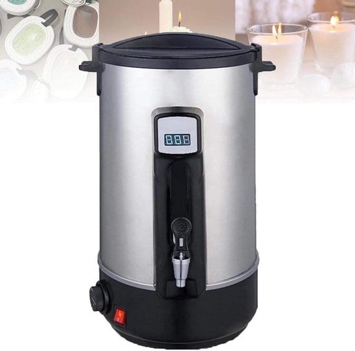 Elektrische Wax Smelter - Kaarsen Wax Heater - Kaarsen Maken - Verwarmde Tuit Ontwerp - Tot 45L - Zilver