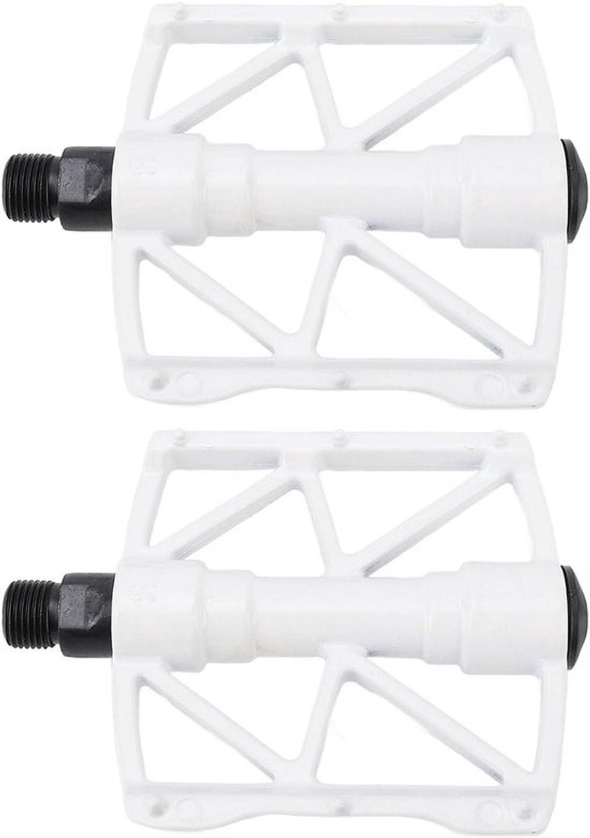 Fietspedalen Aluminiumlegering - Fiets pedalen - Fietsen op de weg - Dubbelzijdig anti-slip - 437 g - Wit