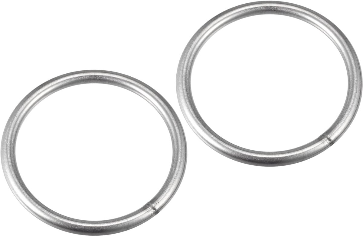 Dailygoods - 2 Stuks 304 Roestvrij Stalen O-Ringen 120 mm voor Hangende Objecten