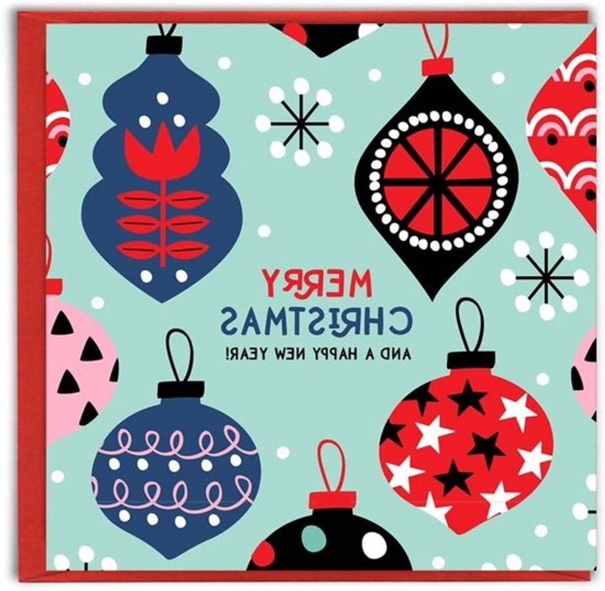 Kerstkaart - Wenskaart Kerst - Kerstmis Vieren - Lege Binnenkant - 15x15cm - Mintgroen