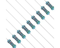 Weerstand 51 K ohm, 120 stuks 1/4 W (0,25 Watt) set met vaste weerstanden van metaalfolie, tolerantie 1% meerdere waarden, optioneel voor projecten, doe-het-zelf, computer, tv