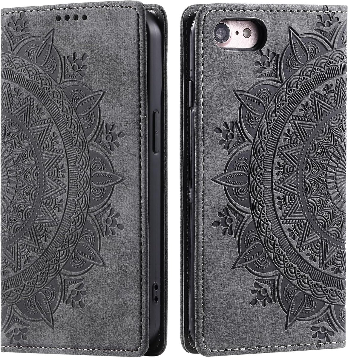 Hoesje voor iPhone 16e, Telefoonhoesjes met Pasjeshouder, schokbestendig Telefoon Portemonnee Case beschermhoes voor iPhone 16e (Retro Grijs)