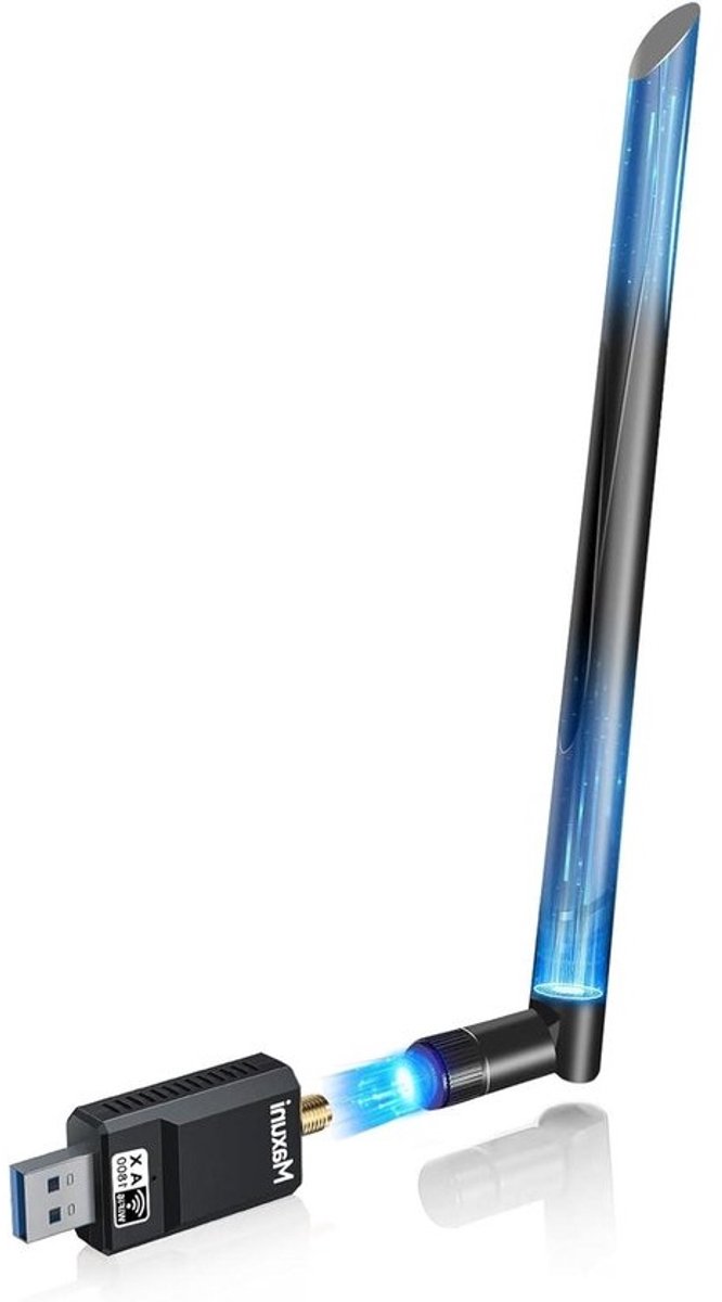 Wifi USB Adapter - Draadloze Netwerkkaart - Internet Verbinding - WiFi 6 Dongle - 1800 Mbps - Zwart