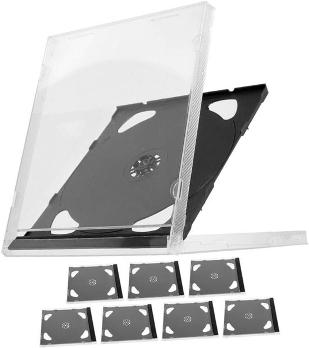 Cd Opbergdoos - Cd Jewelcases - Schijven Organiseren - Transparant Ontwerp - 14 x 12.5 cm - Zwart