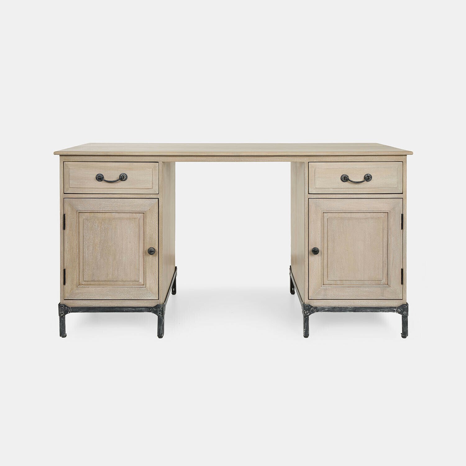 Loberon Bureau Aldrics grijs/zwart