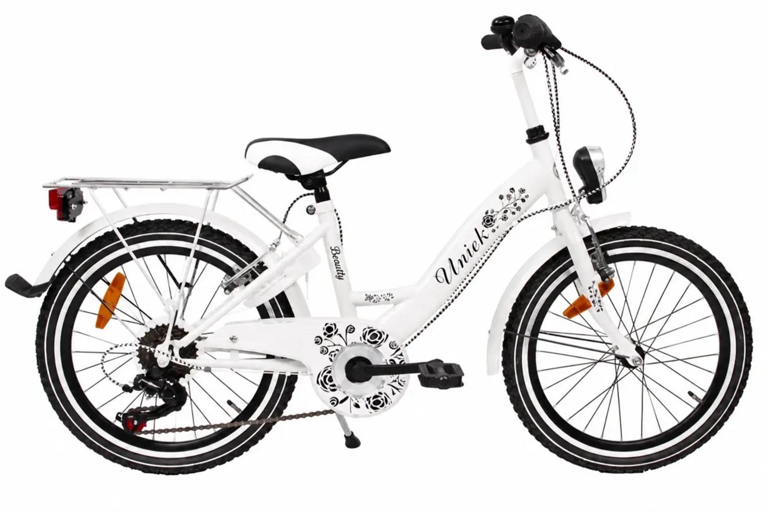 Uniek Kinderfiets FunRide (V-Brake + V-Brake) M 24'' 7N Wit Zwart