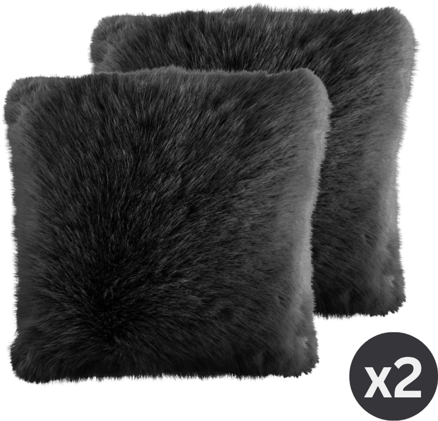 Tiseco Kussen (gevuld) JUNE - Machinewasbaar - 45x45 cm, zwart BLACK