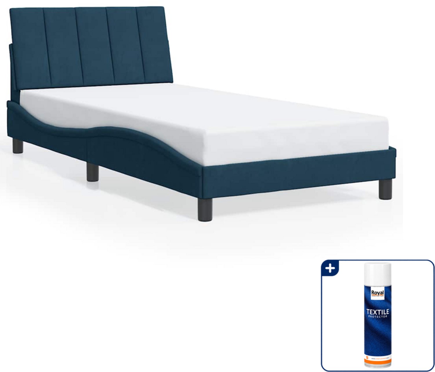 vidaXL bedframe Hanko - 100 x 200 cm - blauw - Inclusief textielbeschermer 500 ml