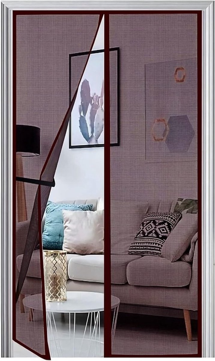 Gitter Balkon deur met magnetisch vliegengordijn 95 x 200 cm - Zonder boren, versterkte insectenbescherming