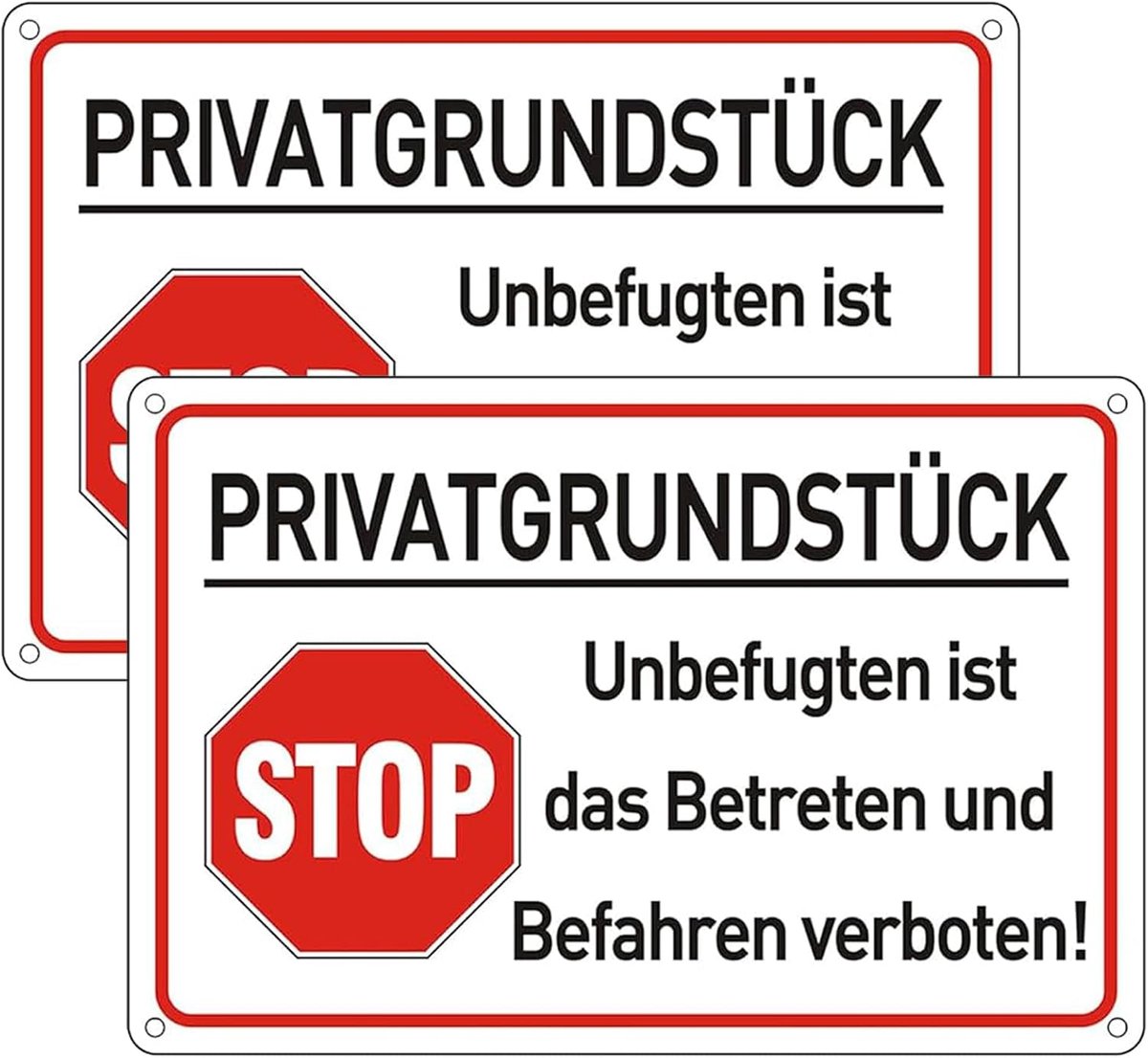 Shield Private plot, passage prohibited, 30x20 cm entry and driving prohibited, with holes Note Privacy Ground board - ShopVlot