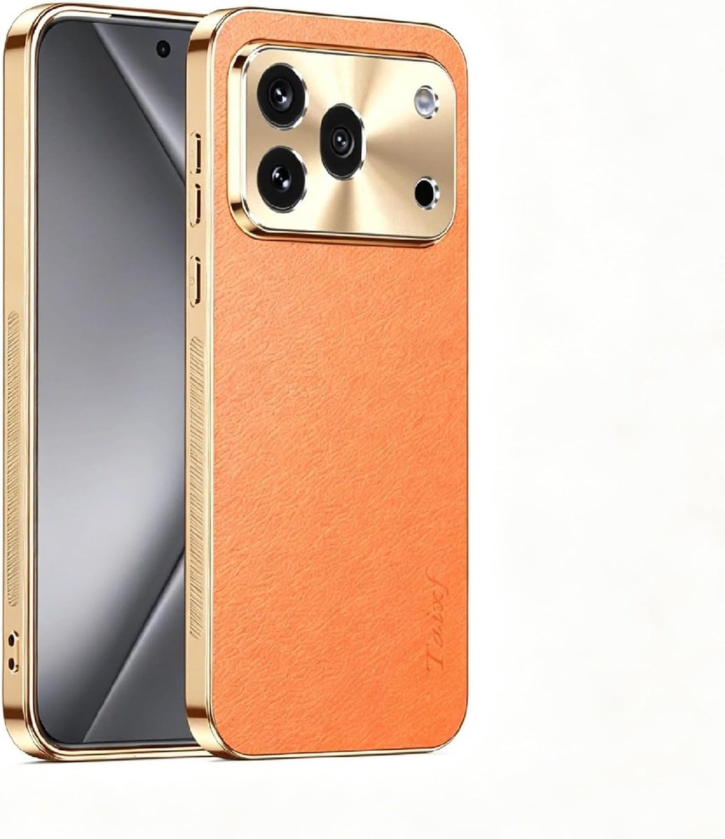 Case for Honor 600 Pro, Anti-scratch Ultra-thin Protective Case, PU Leather Case-Orange - ShopVlot