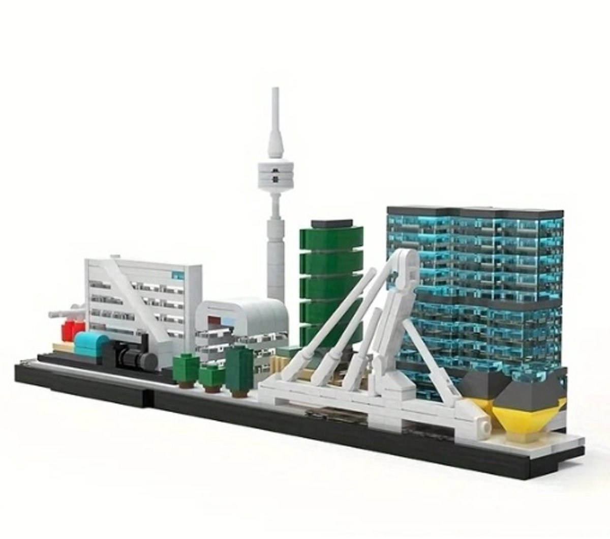 bricksNblocks® Bouwblokjes Rotterdam skyline - blokjes compatible met standaard blokjes van bekende merken - Skyline Rotterdam compatible blokjes - bouwset van bouwblokjes, geïnspireerd op gebouwen met Rotterdam architecture
