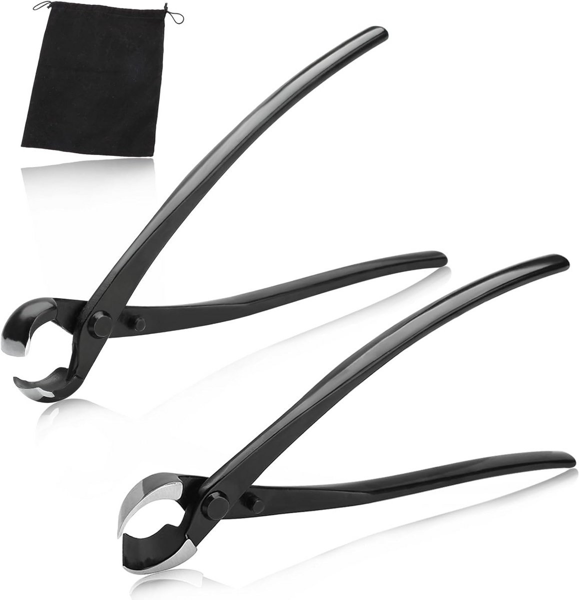 Okado Bonsai Gereedschapset - 2 Bonsaitangen - Metaal - Zwart