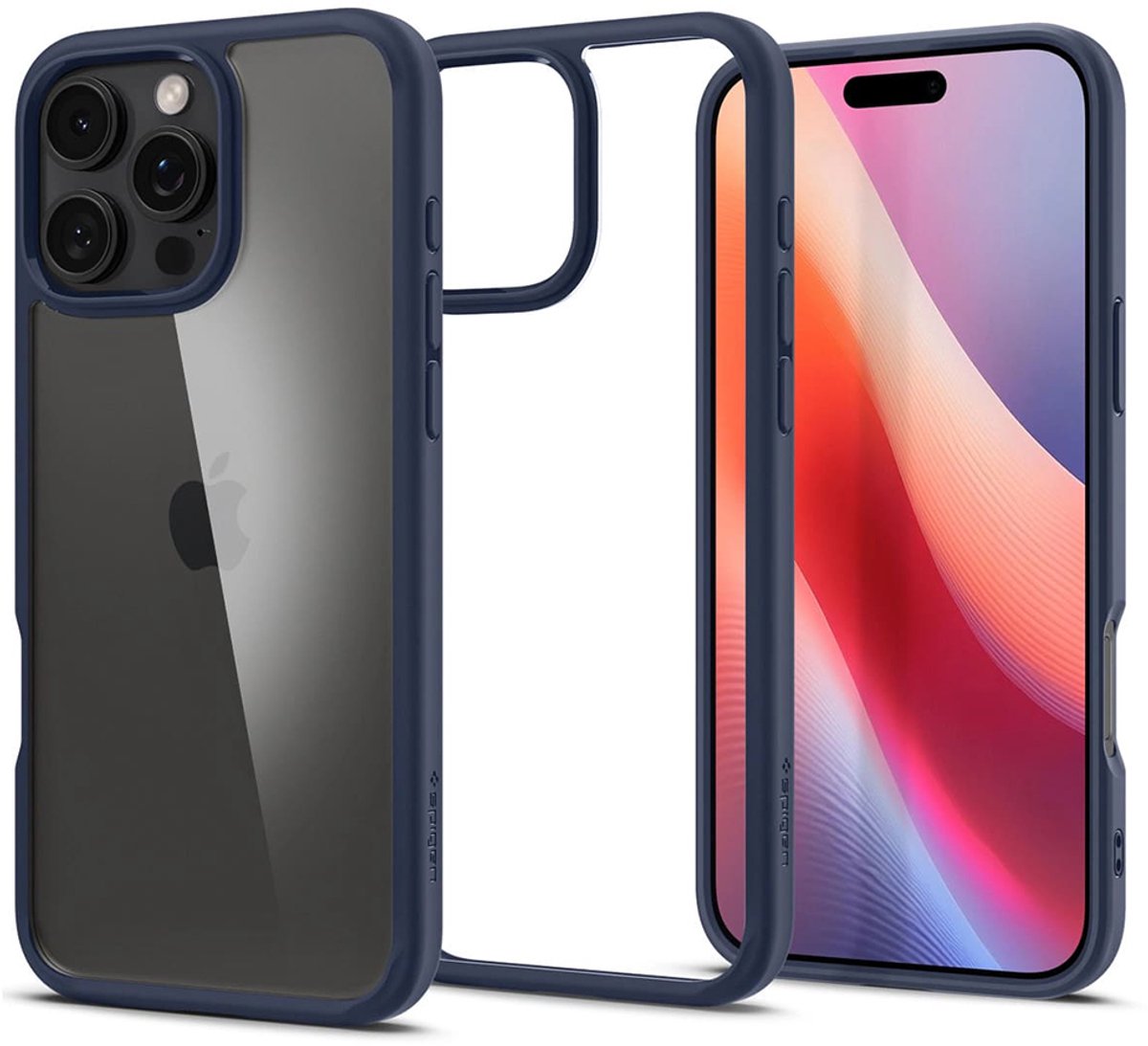 Spigen Ultra Hybrid Hoesje Geschikt voor Apple iPhone 16 Pro Max - Back Cover met Air Cushion - Blauw