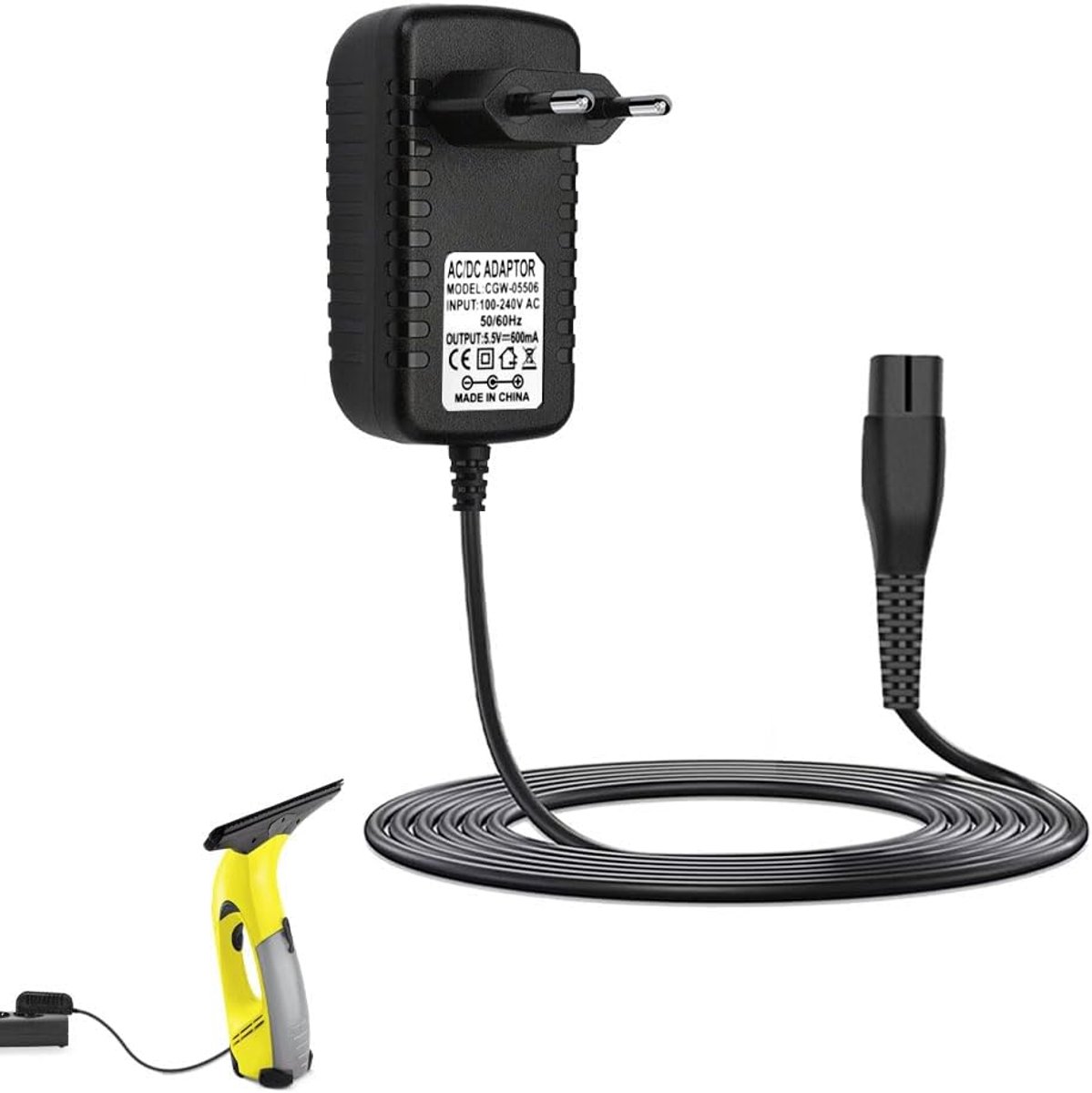 5.5 V Charger for Kärcher Window Cleaner WV2, WV 2 Plus, WV1, Power Cable for Window Cleaner Kärcher WV60, WV75, WV70 - ShopVlot