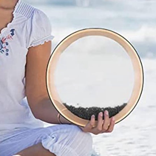 Dailygoods- Ocean Drum - Kalmerend Geluid - Houten Ring - Stalen Ballen - 3,5 x 20 cm - Perfect voor Meditatie - Geluidsinstrument van Dailygoods — afbeelding 2