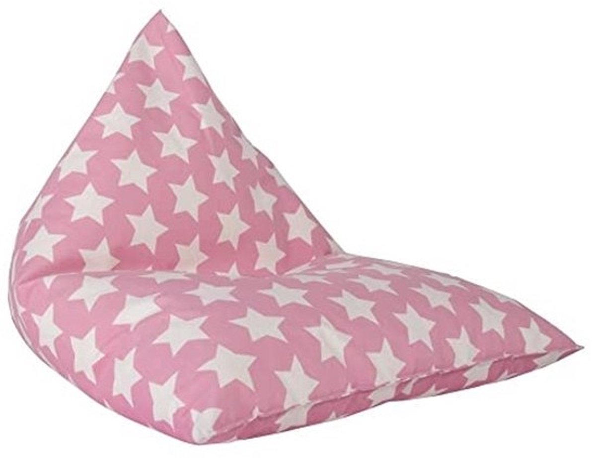Kinderzitzak - Zitstoel - fauteuil - Ontspannen spelen - Vuilafstotende stof - 70 x 55 x 55 cm - Roze Ster