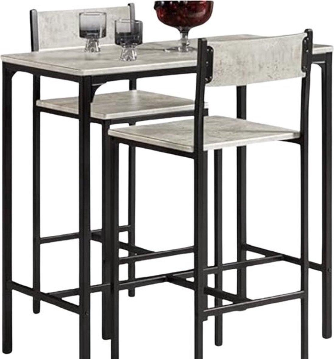 Bartafel - Met barstoelen - Bistrotafel - Bistromeubelen - 2 krukken - 3-delige set