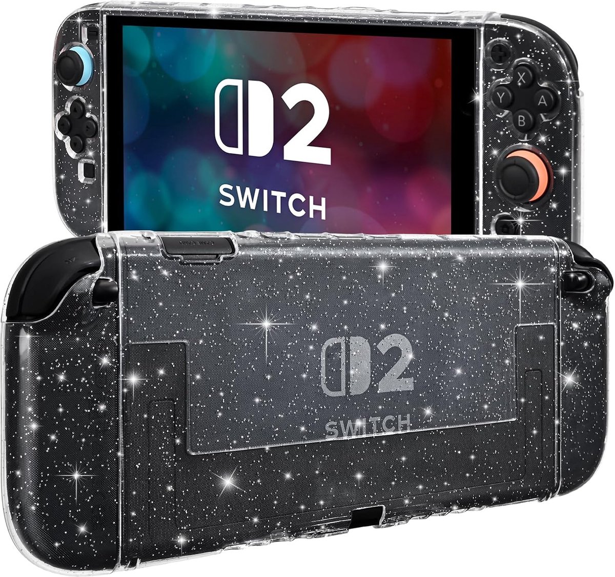 DLseego Protective Case Compatible with Switch 2,Split Design Sparkling Clear Soft Protective Cover with Silicone - ShopVlot