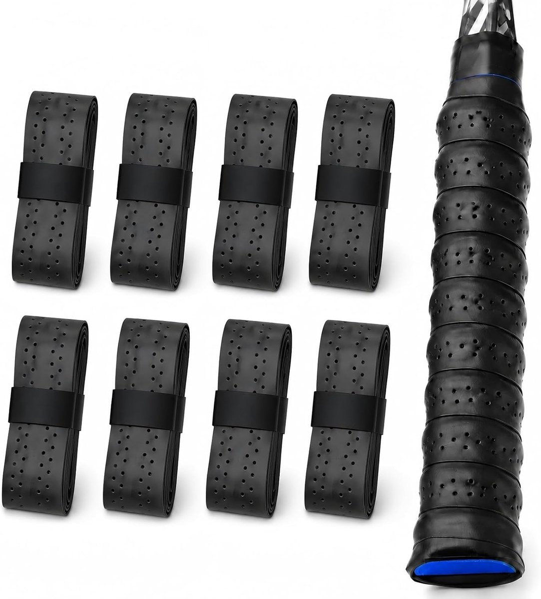 QLK Gripband voor tennisrackets, 8 stuks, antislip, badmintonrackets voor tennisrackets, badmintonrackets, golfstang - ShopVlot