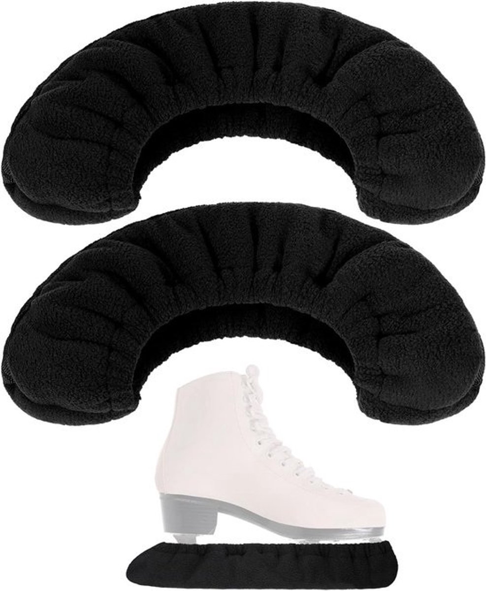 Elastische schaatsbeschermers - Voor kinderen en volwassenen - Voor ijshockey en schaatsen, zwart, maat L, katoen