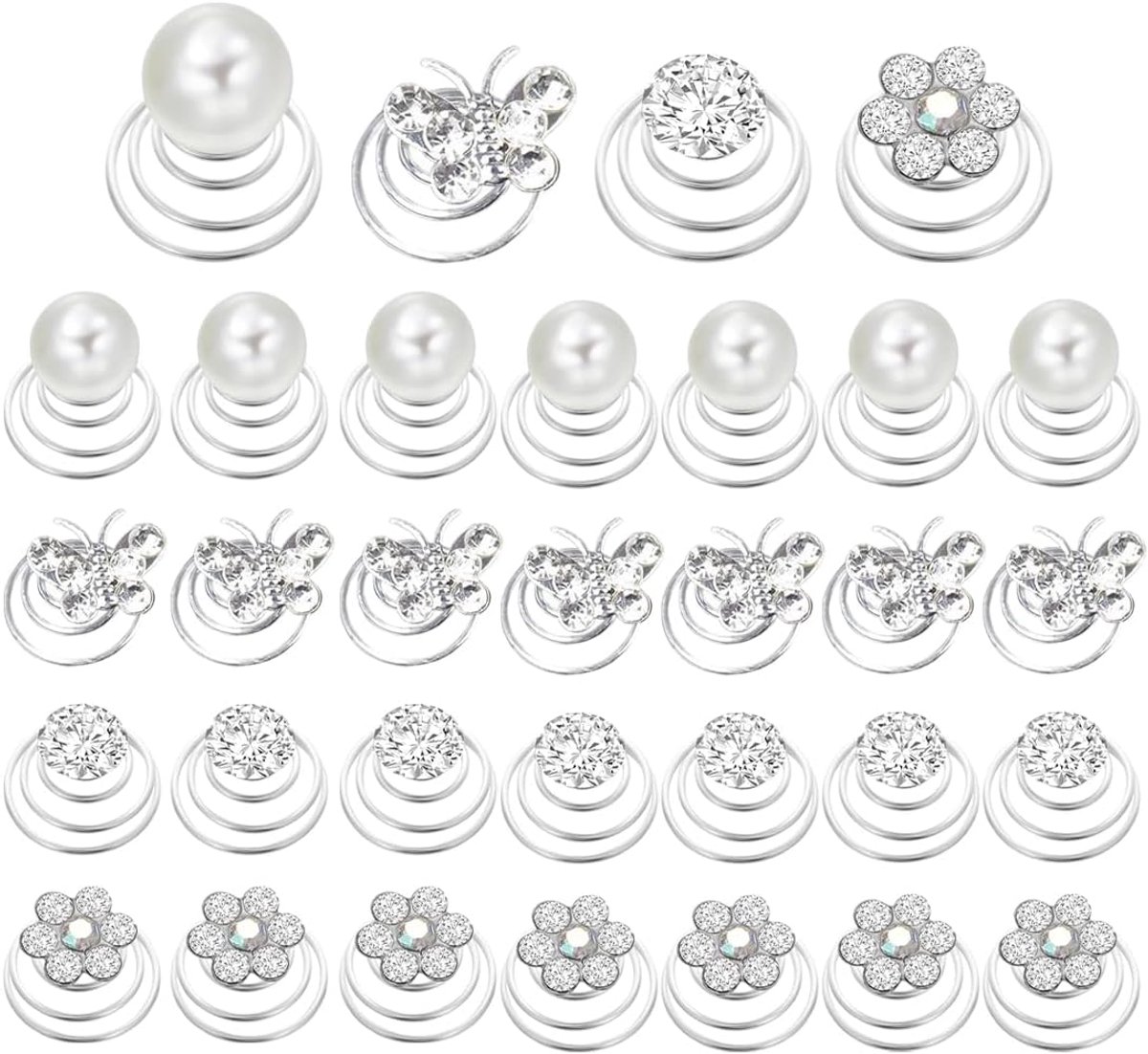 Haaraccessoires 32 stuks - zilveren haarspelden - parelhaaraccessoires - perfect voor bruiloften - ShopVlot