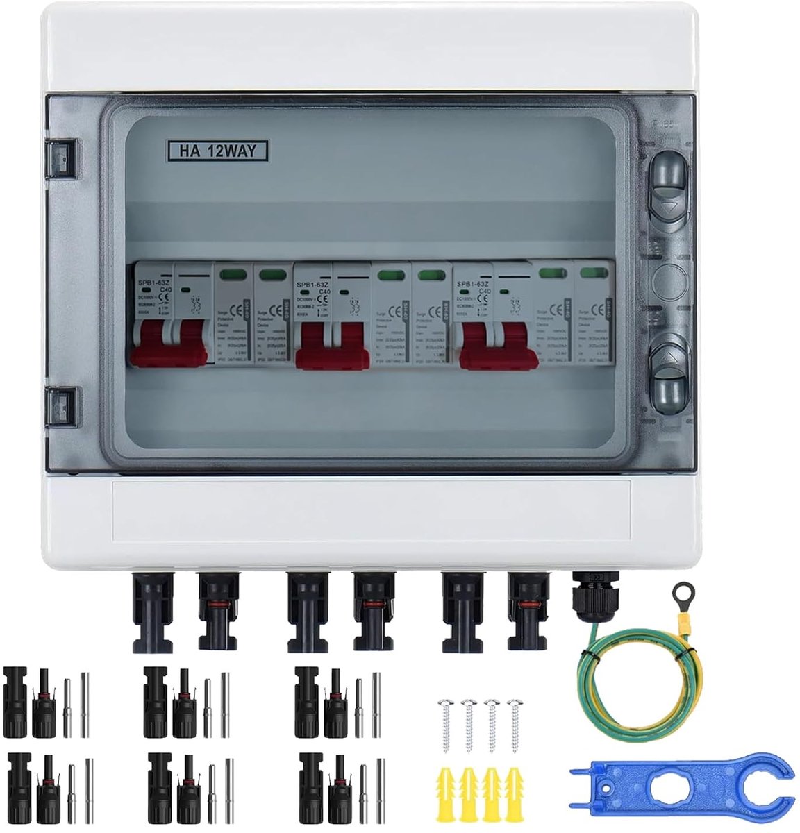 Photovoltaic Surge Protection, 3 in 3 Outputs, Automatic DC Switch, Lightning Protection, 3 Strands 1000 V, DC25 A - ShopVlot