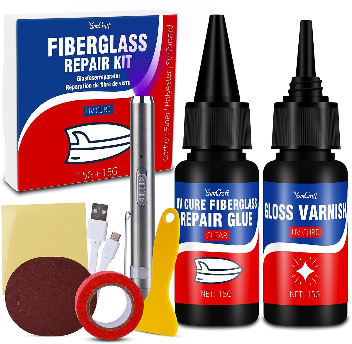Marine Glasvezelplamuur wit UV - ShopVlot