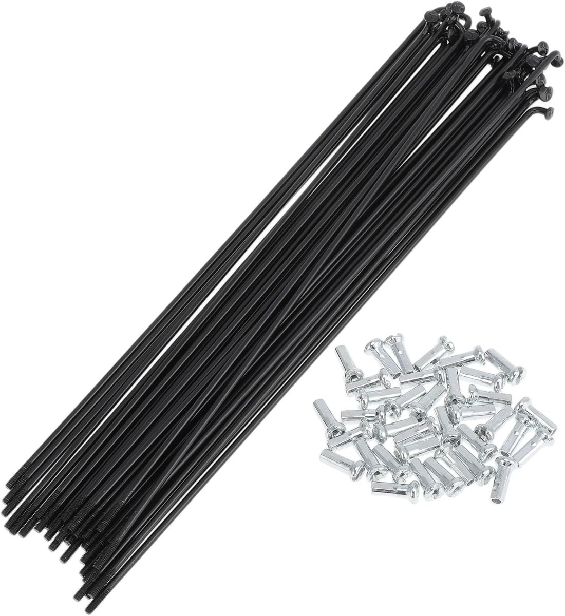 36 Set 14G Bicycle Spokes 185mm Bicycle Wheel Spokes Carbon Steel Black - ShopVlot