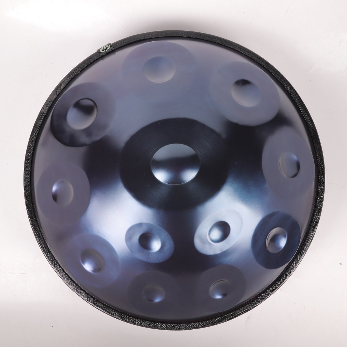 Blauwe Handpan 22 inch 12 noten D‑mineur, handgehamerd roestvrij staal 440 Hz percussie‑instrument, complete set met tas, standaard en mallets