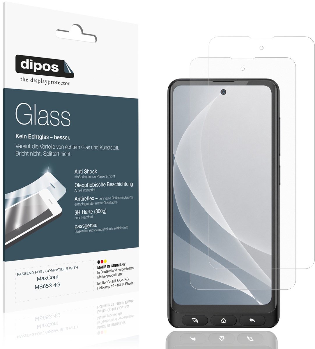 dipos – 2x Matte Pantserfolie geschikt voor MaxCom MS653 4G | 9H Screenprotector