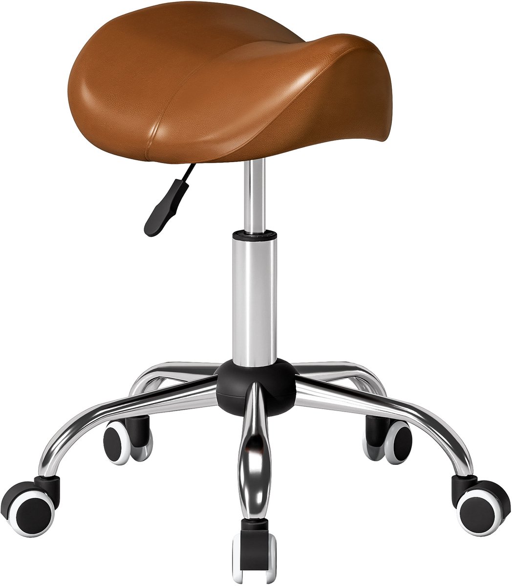 Zadelkruk - in hoogte verstelbaar 49-61 cm, op wielen, zadelzitting, tot 120 kg, 52x53x49-61cm