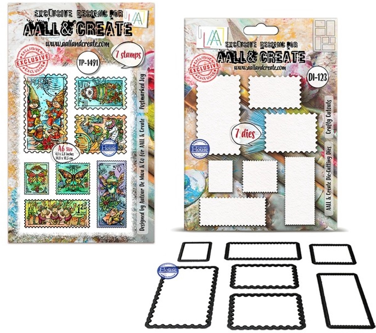 Aall & Create A6 clearstamp & Dies - Joyful cutouts