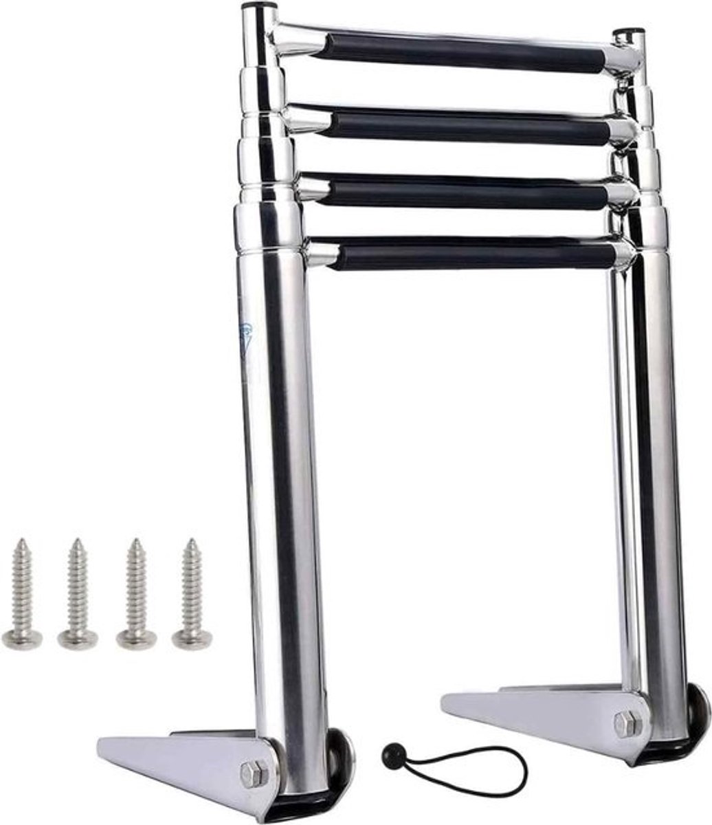 Roestvrijstalen bootladder - Antislip, telescopische zwembadladder - Duurzaam en veilig